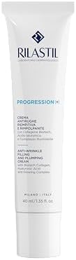 Rilastil Progression(+) Crema Antirughe Riempitiva e Rimpolpante, Trattamento Rughe Marcate, Antiaging, Rimpolpante per Pelli Mature con Collagen, Acido Ialuronico, Confezione da 40 ml