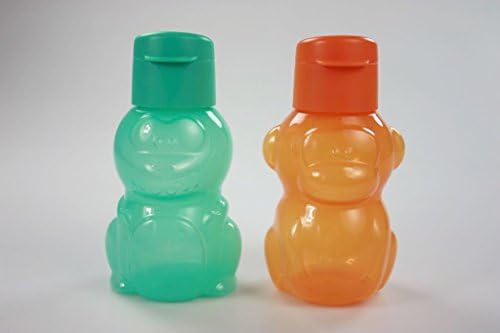 Tupperware Dino Children 350ml Orange Monkey + Turquoise EcoEasy Drinking Bottle P 22777