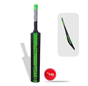 Jaspo Dominator Senior Plastic Cricket Full Size Bat (34?? X 4.5?? inch) for All Age Group with Soft Cricket Ball, Plastic, green