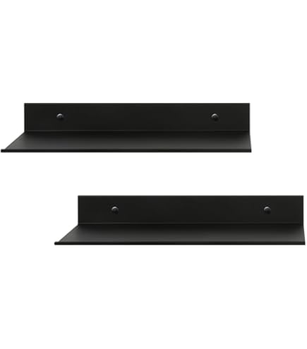 Ripiani Galleggianti Z Metnal - 2 Mensole Metalliche Nero Opaco 15 Cm, Per Parete, Ideali Per Action Figure E Oggettini - Foto 8