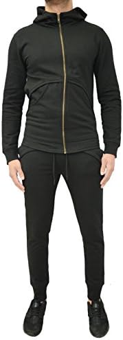 Mens Designer Tracksuit Fleece Skinny Slim Joggers Pants Bottoms &amp; Zipper Hooded Jacket Hoody Sweat Top Cotton &amp; Pique 4 Styles 7 Colours