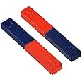 KRYTONE�.Fx 2 pcs Bar Magnet Physics Experiment Tool Red Blue Painted N/S Bar School Magnet Pole Teaching AIDS Educational Toys for Children