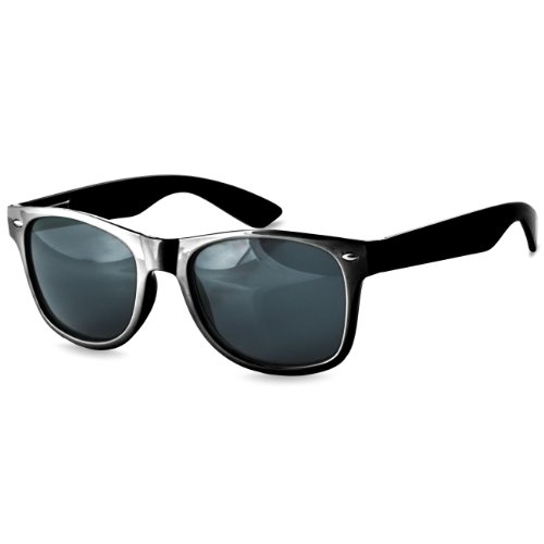Preisvergleich Produktbild Caspar SG030 klassische Retro Design Sonnenbrille, Farbe:schwarz / schwarz