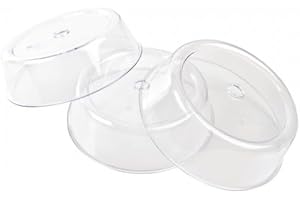 CHABRIAS LTD Chabrias Set of 3 Ventilated Microwave Food Plate Dish Cover UK Made Kitchen Cooking (3)