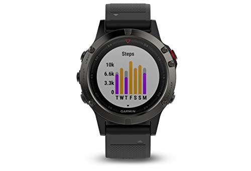 Comprar Garmin Fenix 5- Reloj multideporte, con GPS y medidor de
frecuencia cardiaca, lente de cristal y bisel de acero inoxidable, 47
mm, cinta negra en Amazon