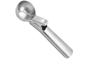 AOIXBCUROC Ice Cream Scoop Stainless Steel Ice Cream Spoon with Easy Trigger for Fruit Mashed Potato