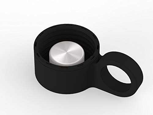 purifyou - Tapa de Repuesto para Botella de Agua de Cristal con Funda de Silicona de 325 ML, Negro Azabache