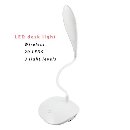 Lámpara LED de escritorio. Flexo led de escritorio recargable. Flexo para estudio de escritorio. Lámpara led flexible 360º, con panel táctil de encendido/apagado. Lámpara de mesa ideal para leer.