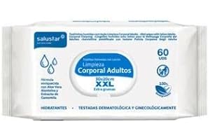 KAXILU Toallitas humedas para la higiene limpieza corporal de adultos SALUSTAR 60 uds
