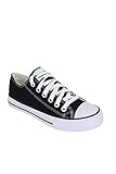 chucks lila 38 Innenmatrial:Textil Frentree Unisex Damen Herren Sneaker Low Bequeme Leinenschuhe zum Sommer, Farbe:schwarz, Größe:41