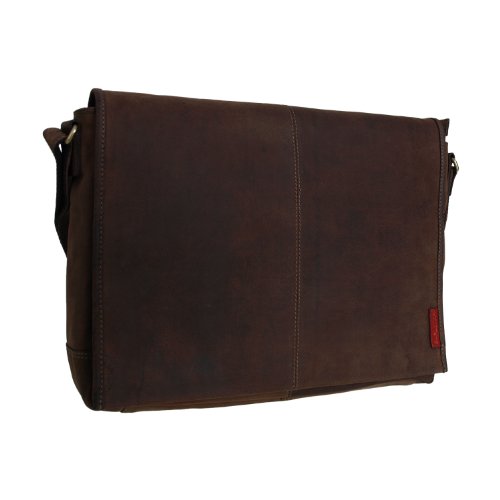 Laptoptasche   Messenger-Bag aus ge  ltem Buffalo-Leder - Extremely rugged Outback Wear  Farbe Dark Muskat