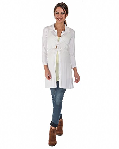 The Essential One - Maternity Nursing Jersey Shirt Top - White - Medium - EOM146
