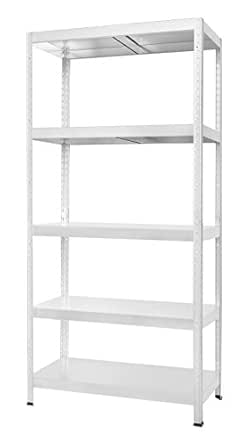 Lagerregal mit 5 böden. Verzinkt. Maße: 180 x 80 x 40 cm. Traglast von