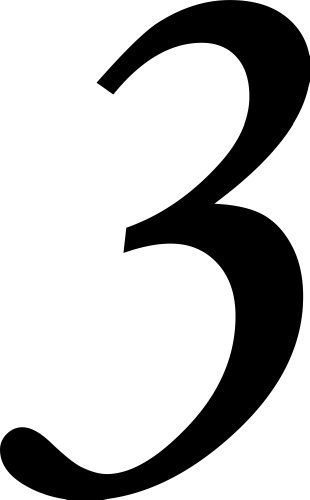 Selbstklebende Hausnummer - 3 - schwarz, 10 cm hoch - Kleben statt Bohren, Aufkleber für den Aussenbereich, Ziffer, Zahlen