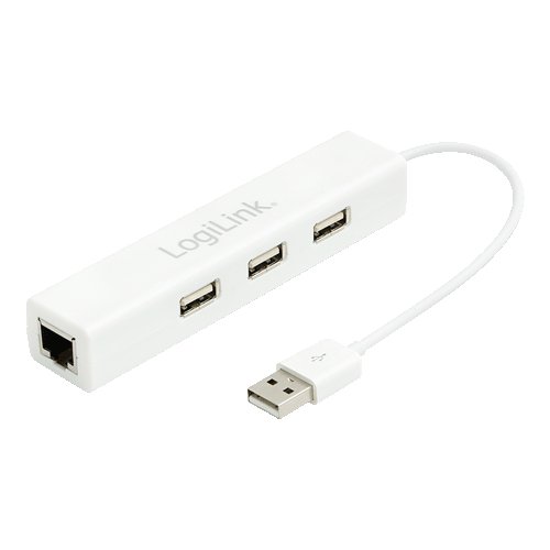 LogiLink UA0174 USB 2.0 zu Fast Ethernet Adapter mit integrierten 3-Port USB Hub