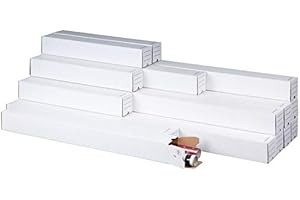 SMARTBOXPRO Plan Box quadratisch, weiß, 1100x75x75 mm quadratische Versandhülse Archivierung von Plänen 20 Stück