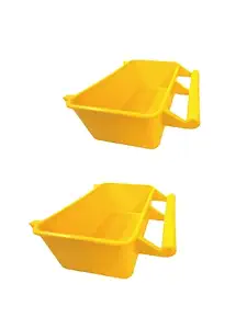 KIVBA Jumbo Plastic Bird Cage Water Bowl and Food Feeder Medium with Hanging Support - Pack of 2