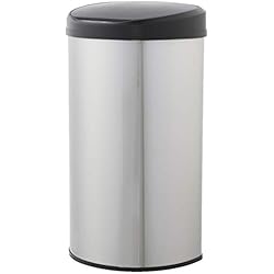 AmazonBasics Poubelle automatique en acier inoxydable, semi-circulaire, 50 litres