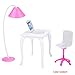 Produktbild Dergtgh Puppenspielhaus Puppe Miniatur-Möbel-Büro-Schreibtisch-Zubehör Computer-Stuhl Spielzeug Lampe Laptop Stuhl Zubehör zufällige Farbe