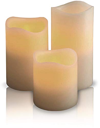 Rummershof 3 Velas LED de Cera Real - Pilas Incluidas - Velas Pequeñas