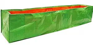 YUVAGREEN Long UV Treated Terrace Gardening Green Grow Bags for Leafy Greens and Vegetable with Side Support (Side Eyelet)(60