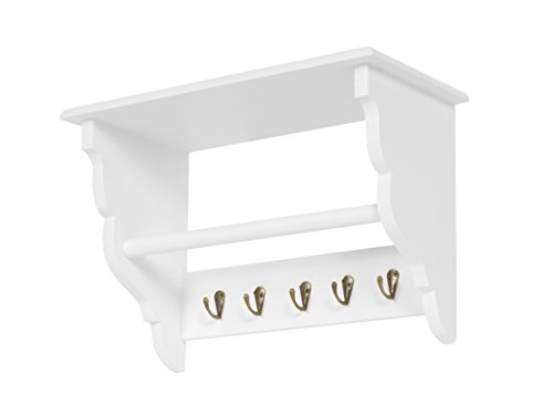 Küchenregal Küchenboard mit Handtuchhalter Landhaus Stil Wand Regal Weiß - 9