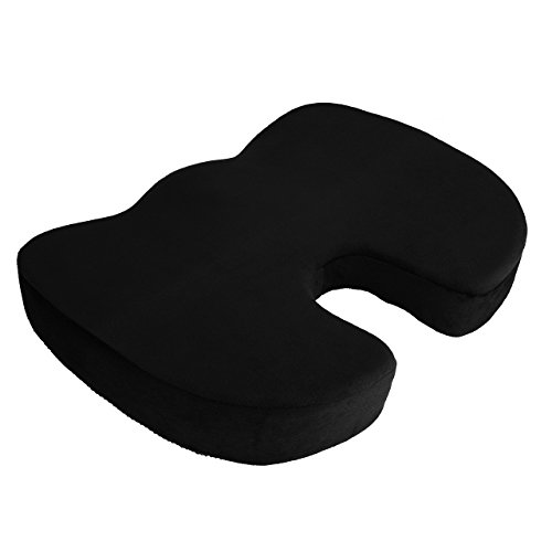 Memory Foam Sitzkissen,TopElek Sitzkissen Stuhlkissen Steißbeinkissen mit Memory Foam Core und Reißverschluss, für Bürostuhl, Autositz, Reise, entlastende Steißbeinschmerzen, Ischias, Hüftschmerzen, Hämorrhoiden Schmerzen