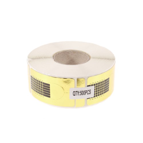 500Pcs Self-Adhesiv Nail Art Extension Guide Forms For Acrylic UV Gel Tips--Golden