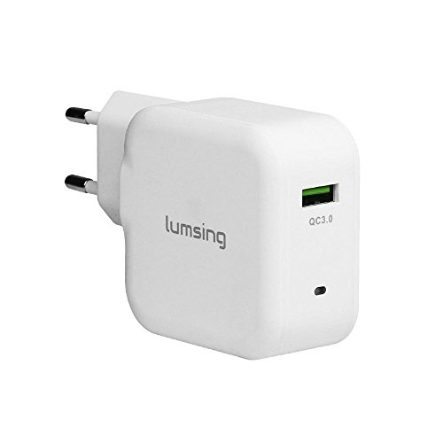 Lumsing QC 3.0 Ladeadapter USB Ladegerät 18 W mit Wandladegerät für iPhone 7/7Plus/6S/6S Plus/6/6Plus,iPad Air,iPad Mini,Galaxy S7/S7 Edge/S6/S5 / S4 / S3, Note3/4,Kameras, MP5 / MP4 ,andere Smartphone und Tablette Weiß
