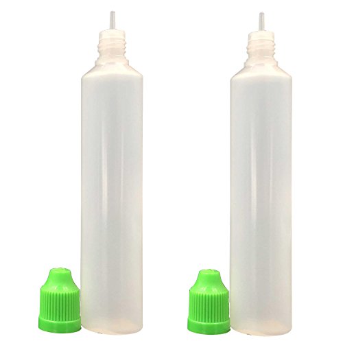 60ml x 5 Pack LDPE Plastikware Leere Squeezable Dropper Liquid Einhorn Stift Flaschen Pipette mit Plastik Abdeckung Stopper Bottles(Flasche + Grün Kappe + Spitze)