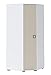 Produktbild Kinderzimmer - Drehtürenschrank / Eckkleiderschrank Benjamin 15, Farbe: Weiß / Creme - Abmessungen: 198 x 86 x 86 cm (H x B x T)