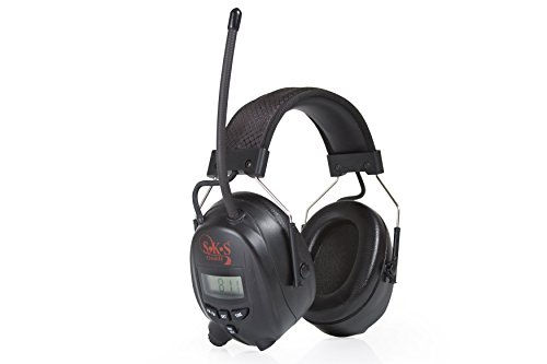 SKS 1180 Digital mit Radio FM/AM Kapselgehörschutz, Kopfhörer + MP3 Anschluss, schwarz / schwarz, + Batterien und Audiokabel für MP3 - 5