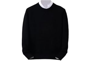 Suvoiier Maglione in Cashmere da Uomo Pullover con O-Collo Camicia da Uomo con Fondo Lavorato A Maglia Allentato Top da Uomo Casual Autunno Inverno