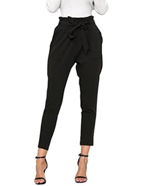 Simplee Apparel Damen Hosen Elegant High Waist Stretch Chiffon Skinny Hosen Pants Casual Streetwear Hosen mit...