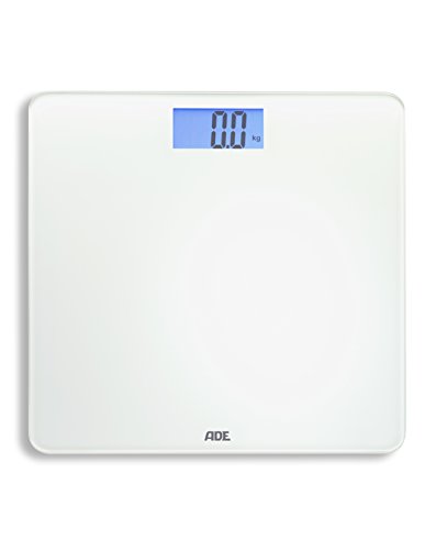 ADE Digitale Personenwaage BE 1507 Lilly. Elektronische Badezimmerwaage mit eleganter Wiegefläche aus gehärtetem Sicherheitsglas. Zur genauen Gewichtsbestimmung bis 180 kg. Inklusive Batterie. Weiß - 2
