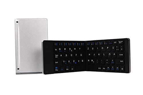 XLYNE 54002 Bluetooth Tastatur für Smartphone/Tablet/Smart-TV (faltbar/kabellos/handlich/QWERTZ-Layout) silber - 5