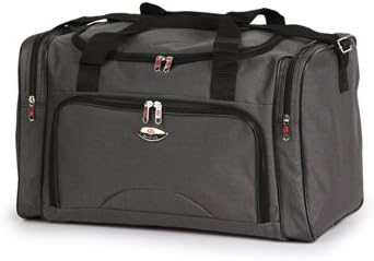 Fashion Essentials -Textured weave Large main compartment two pocket zipped holdall Bags (grey)