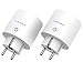 Produktbild LaHuko WLAN Smart Steckdose Wifi smart Plug fernbedienbar Kompatibel mit Alexa Goolge Home und IFTTT App steuerbar irgendwo Stromverbrauch messen Timer Funktion Energiesparend (2 Pack)
