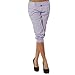 Produktbild Amlaiworld Damen 1/2-2/3 Kurz Locker Gemütlich Hosen Elegant Sport Sommer Casual Pants mit Tasche Outdoor Elegant Pumphose Fitness Mode Freizeithosen