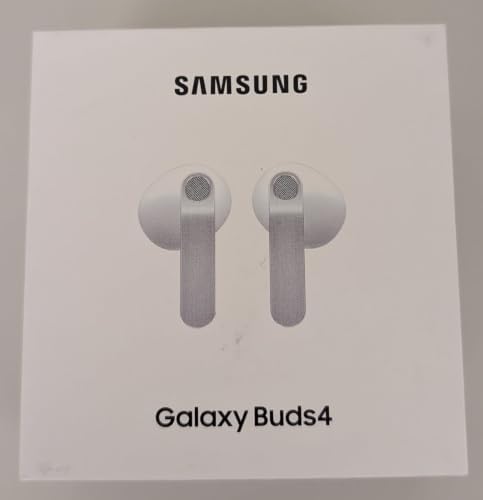 Samsung Galaxy Buds4, cuffie Bluetooth wireless, altoparlante a 1 via, auricolari in-ear adattivi con cancellazione del rumore con audio 360, agente AI con controllo vocale, bianco