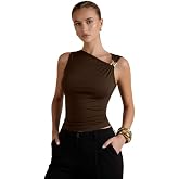 TIVANTE Solid Sleeveless Asymmetrical Tops for Women Embellished Top for Women || Crop Top Western Stylish