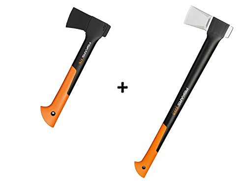 Preisvergleich Produktbild Gartenpaul Set: FISKARS Spaltaxt X21 - L + FISKARS Universalaxt X7 - XS