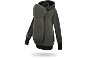 FUN2BEMUM Tomy Men Baby Tragejacke VORNE/HINTEN für Papa Känguru Kapuze Schwarz