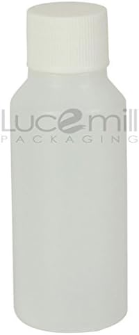 50 x 50mL NATURAL HDPE PLASTIC BOTTLES w/ White Screw Top Lids