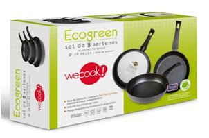 Wecook 10333 Set 3 sartenes Aluminio prensado Ecogreen 18-20 - 24 cm