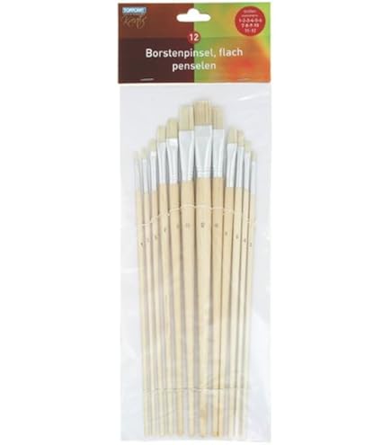 Anneome Ölpinsel-Set, 12-teilig – Nylonhaare, Holzgriff, Für Kunst & Malerei (Kinder & Erwachsene)