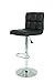Produktbild 2er Set Barhocker Thea, Kunstleder Schwarz, Trompetenfuß Chrom mit Lift und 360° drehbar, Sitzhöhe 67 auf 85cm