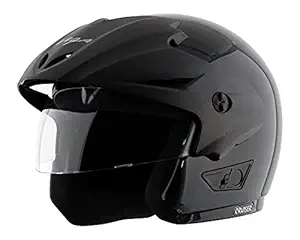 Vega Cruiser CR-W/P-K-L Open Face Helmet with Peak (Black, L)