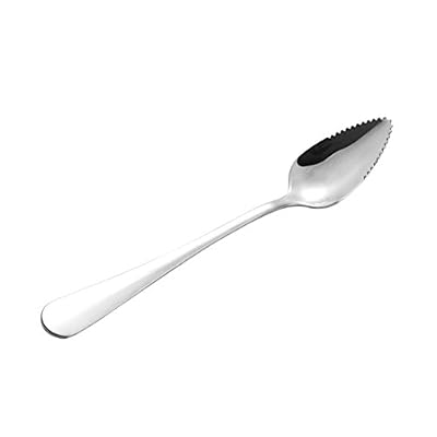 Gaddrt Épaisse cuillère à pamplemousse en acier inoxydable cuiller à dessert bord dentelé (2PC)