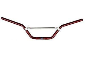 HMParts Pit Bike cross Aluminium Handlebar Anodized with Strut 740 mm Type 18 Red Red